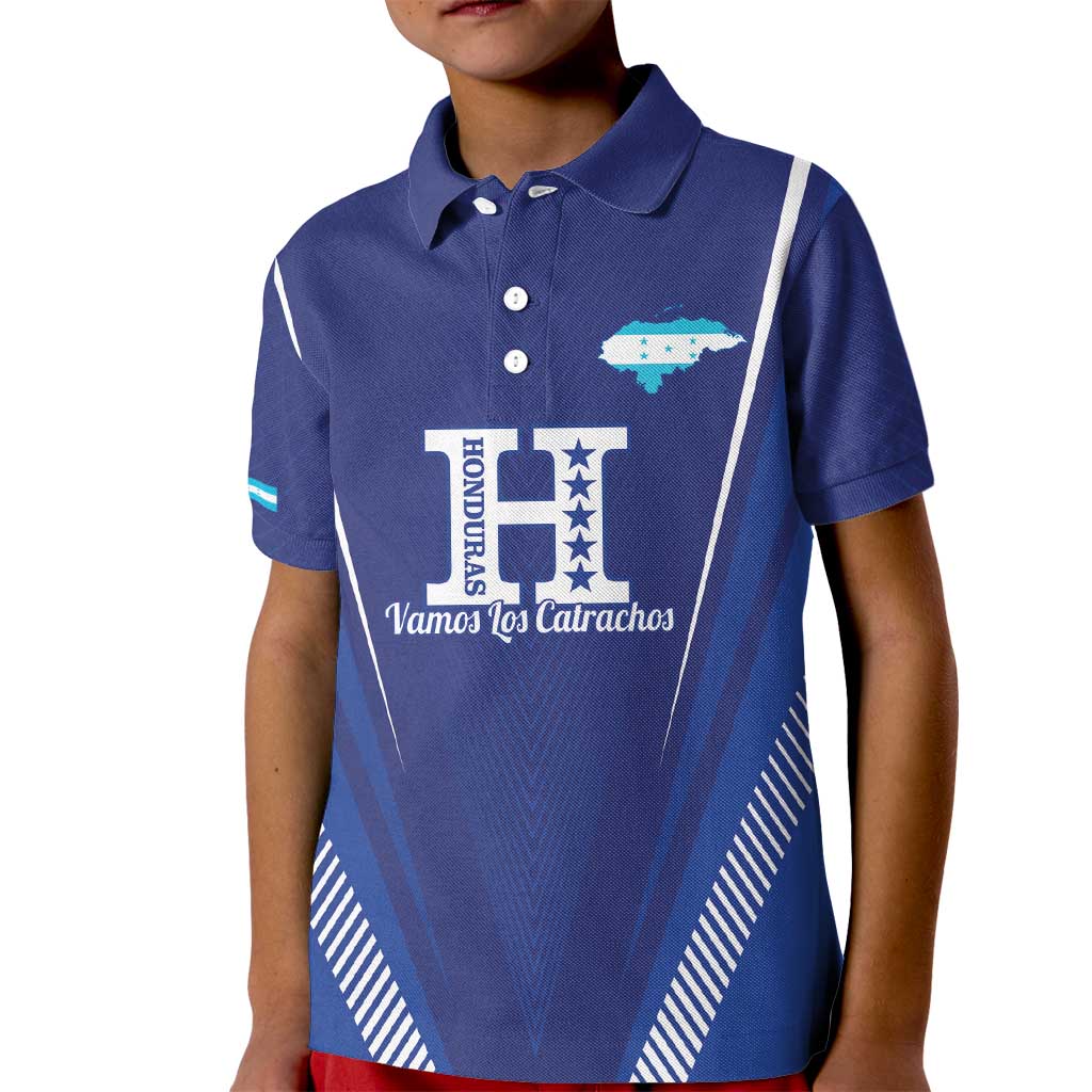 Honduras Football Custom Kid Polo Shirt Los Catrachos Map Sporty Style - Wonder Print Shop