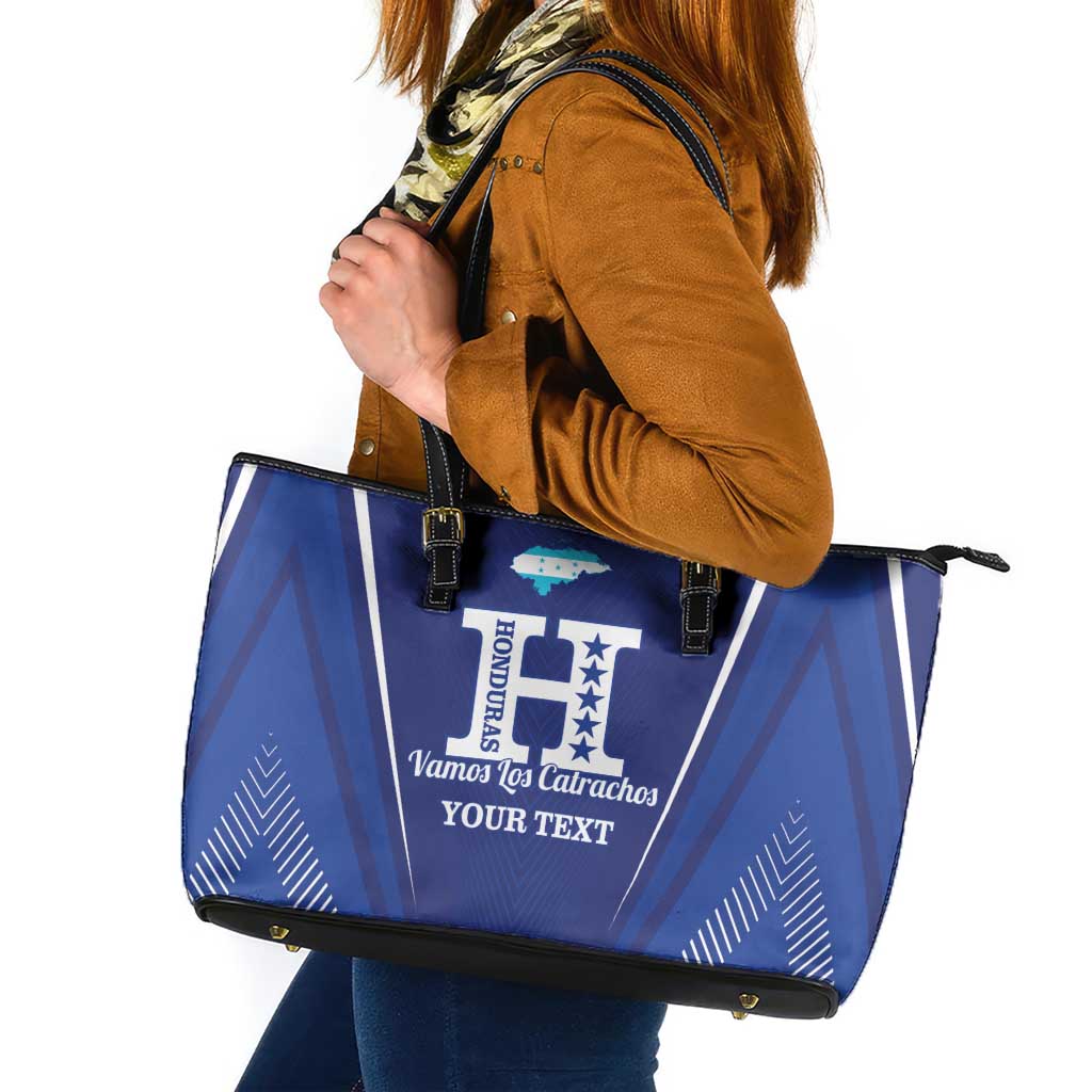 Honduras Football Custom Leather Tote Bag Los Catrachos Map Sporty Style - Wonder Print Shop