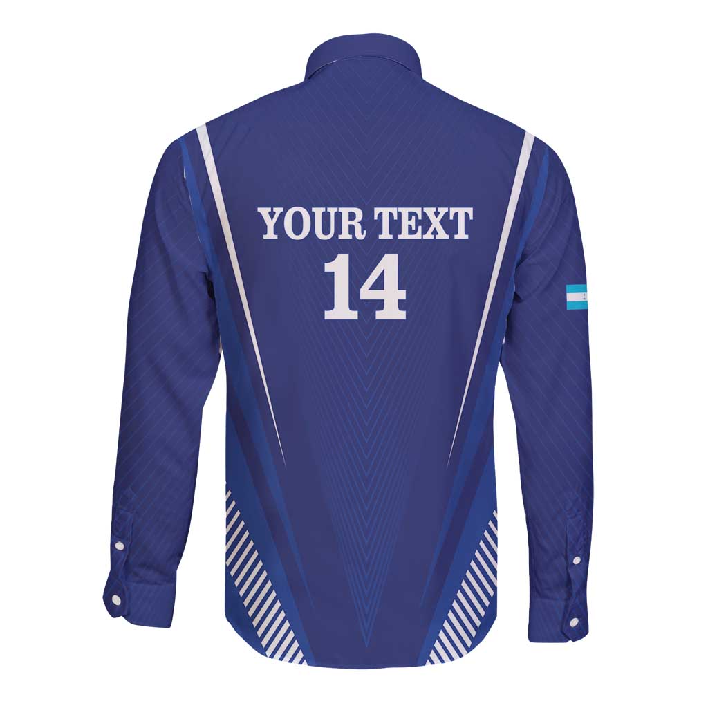 Honduras Football Custom Long Sleeve Button Shirt Los Catrachos Map Sporty Style - Wonder Print Shop