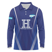 Honduras Football Custom Long Sleeve Polo Shirt Los Catrachos Map Sporty Style - Wonder Print Shop