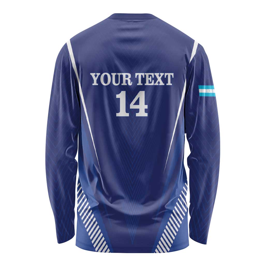 Honduras Football Custom Long Sleeve Shirt Los Catrachos Map Sporty Style - Wonder Print Shop