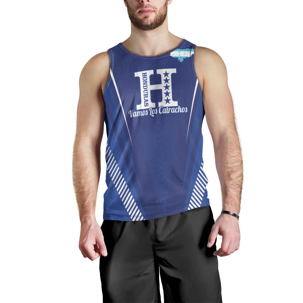 Honduras Football Custom Men Tank Top Los Catrachos Map Sporty Style - Wonder Print Shop