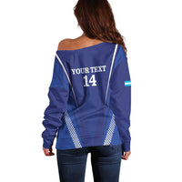 Honduras Football Custom Off Shoulder Sweater Los Catrachos Map Sporty Style - Wonder Print Shop