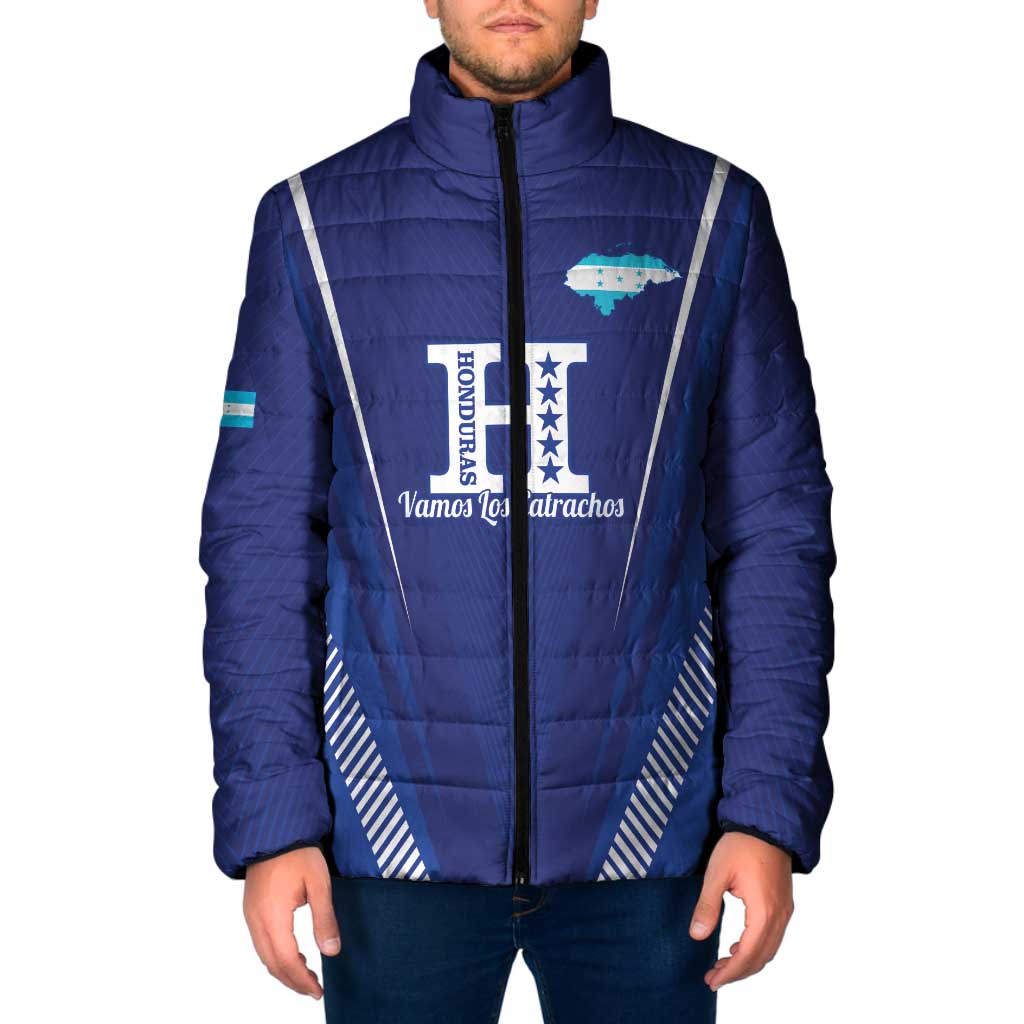 Honduras Football Custom Padded Jacket Los Catrachos Map Sporty Style - Wonder Print Shop