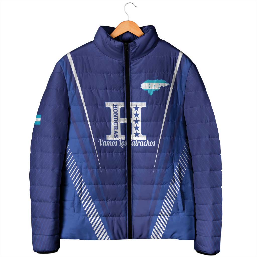 Honduras Football Custom Padded Jacket Los Catrachos Map Sporty Style - Wonder Print Shop