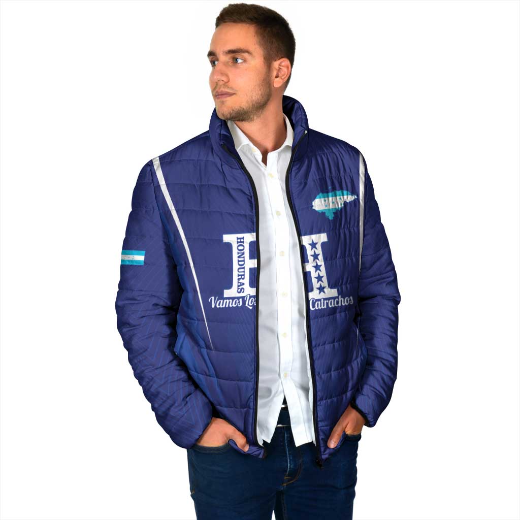 Honduras Football Custom Padded Jacket Los Catrachos Map Sporty Style - Wonder Print Shop