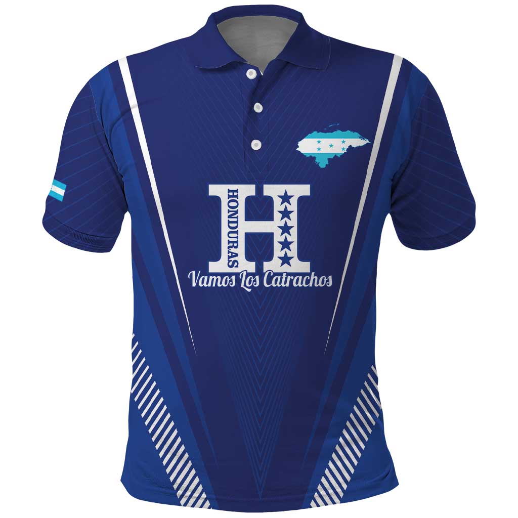 Honduras Football Custom Polo Shirt Los Catrachos Map Sporty Style - Wonder Print Shop