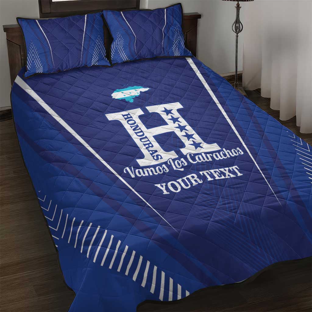 Honduras Football Custom Quilt Bed Set Los Catrachos Map Sporty Style - Wonder Print Shop