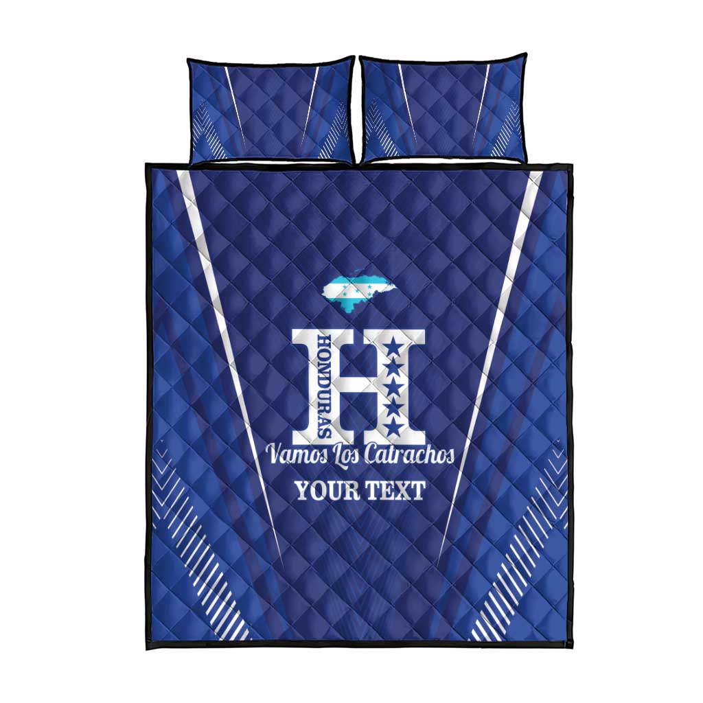 Honduras Football Custom Quilt Bed Set Los Catrachos Map Sporty Style - Wonder Print Shop