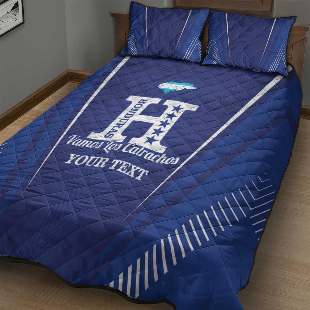 Honduras Football Custom Quilt Bed Set Los Catrachos Map Sporty Style - Wonder Print Shop