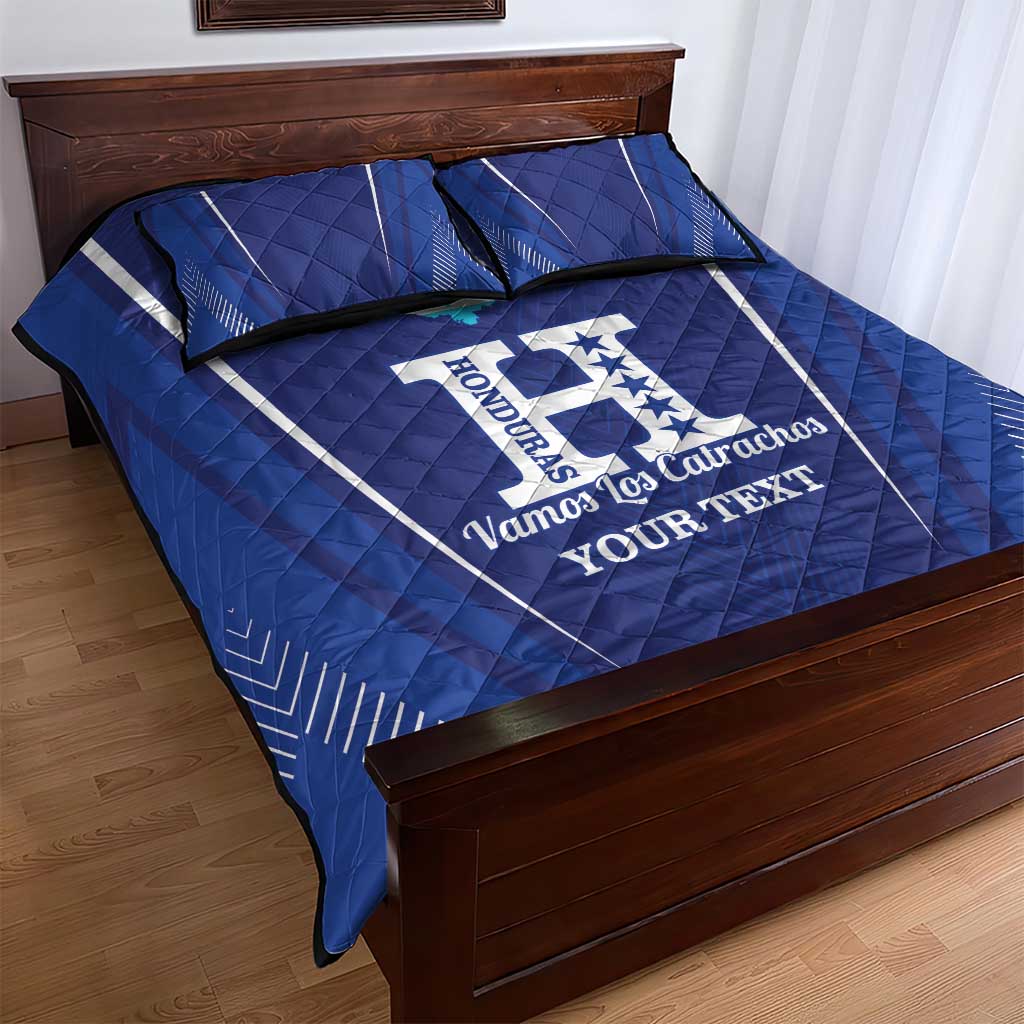 Honduras Football Custom Quilt Bed Set Los Catrachos Map Sporty Style - Wonder Print Shop