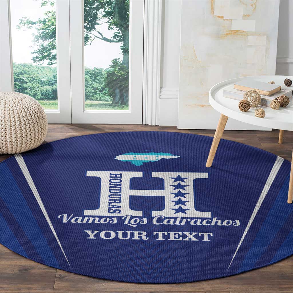 Honduras Football Custom Round Carpet Los Catrachos Map Sporty Style - Wonder Print Shop