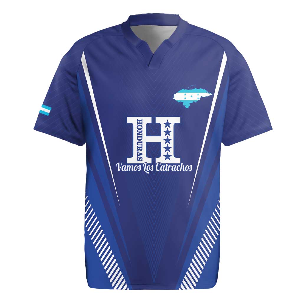 Honduras Football Custom Rugby Jersey Los Catrachos Map Sporty Style - Wonder Print Shop