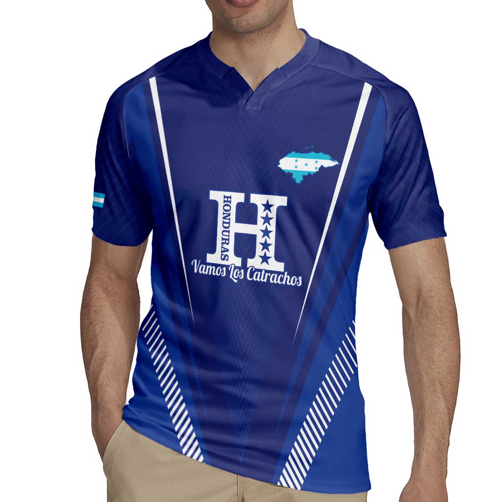 Honduras Football Custom Rugby Jersey Los Catrachos Map Sporty Style - Wonder Print Shop