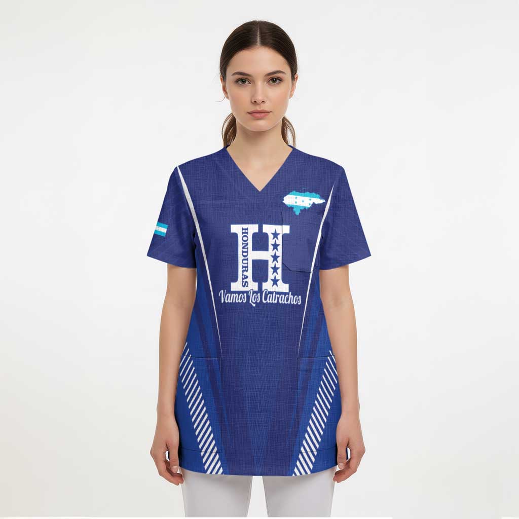 Honduras Football Custom Scrub Top Los Catrachos Map Sporty Style - Wonder Print Shop