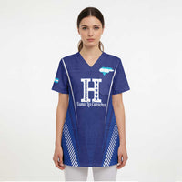 Honduras Football Custom Scrub Top Los Catrachos Map Sporty Style - Wonder Print Shop