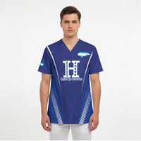 Honduras Football Custom Scrub Top Los Catrachos Map Sporty Style - Wonder Print Shop