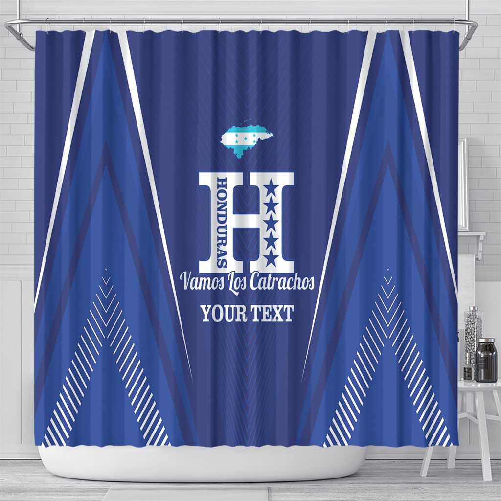 Honduras Football Custom Shower Curtain Los Catrachos Map Sporty Style - Wonder Print Shop
