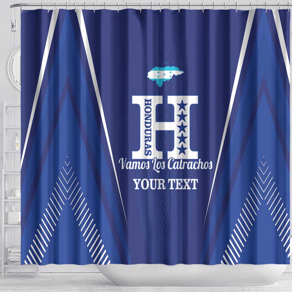 Honduras Football Custom Shower Curtain Los Catrachos Map Sporty Style - Wonder Print Shop
