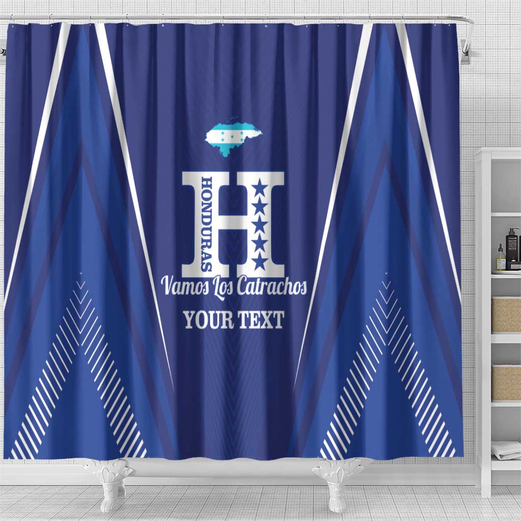 Honduras Football Custom Shower Curtain Los Catrachos Map Sporty Style - Wonder Print Shop