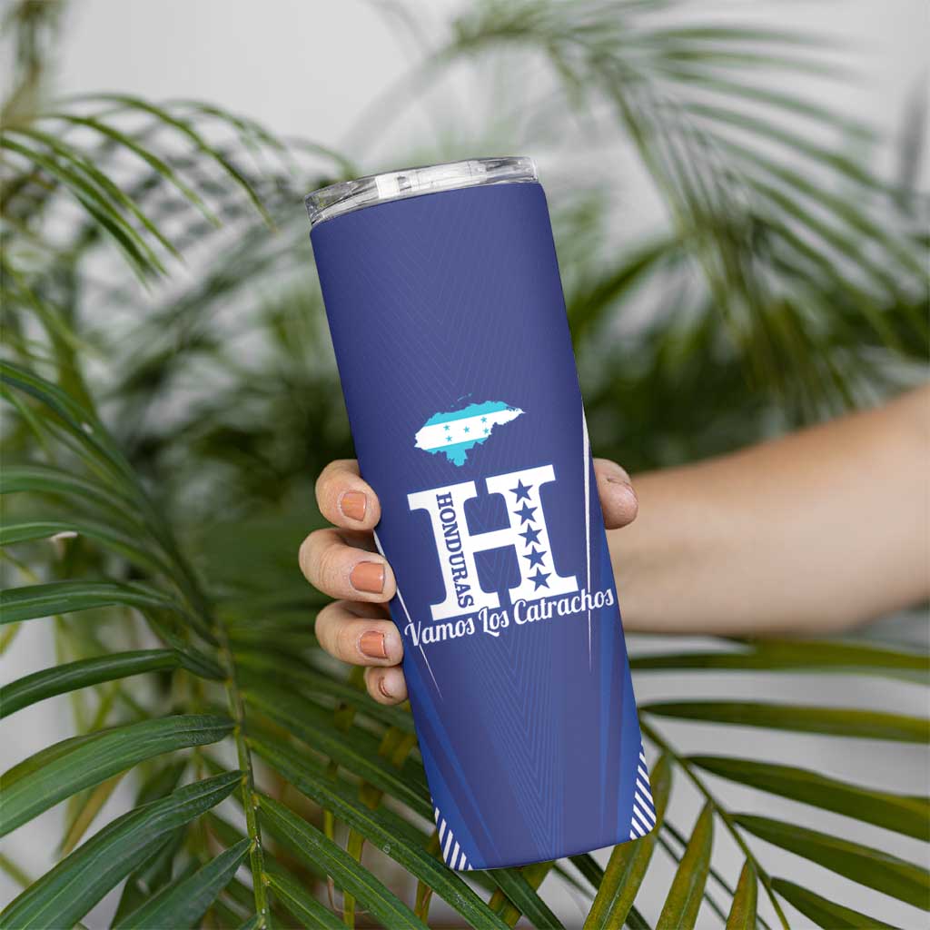 Honduras Football Custom Skinny Tumbler Los Catrachos Map Sporty Style - Wonder Print Shop