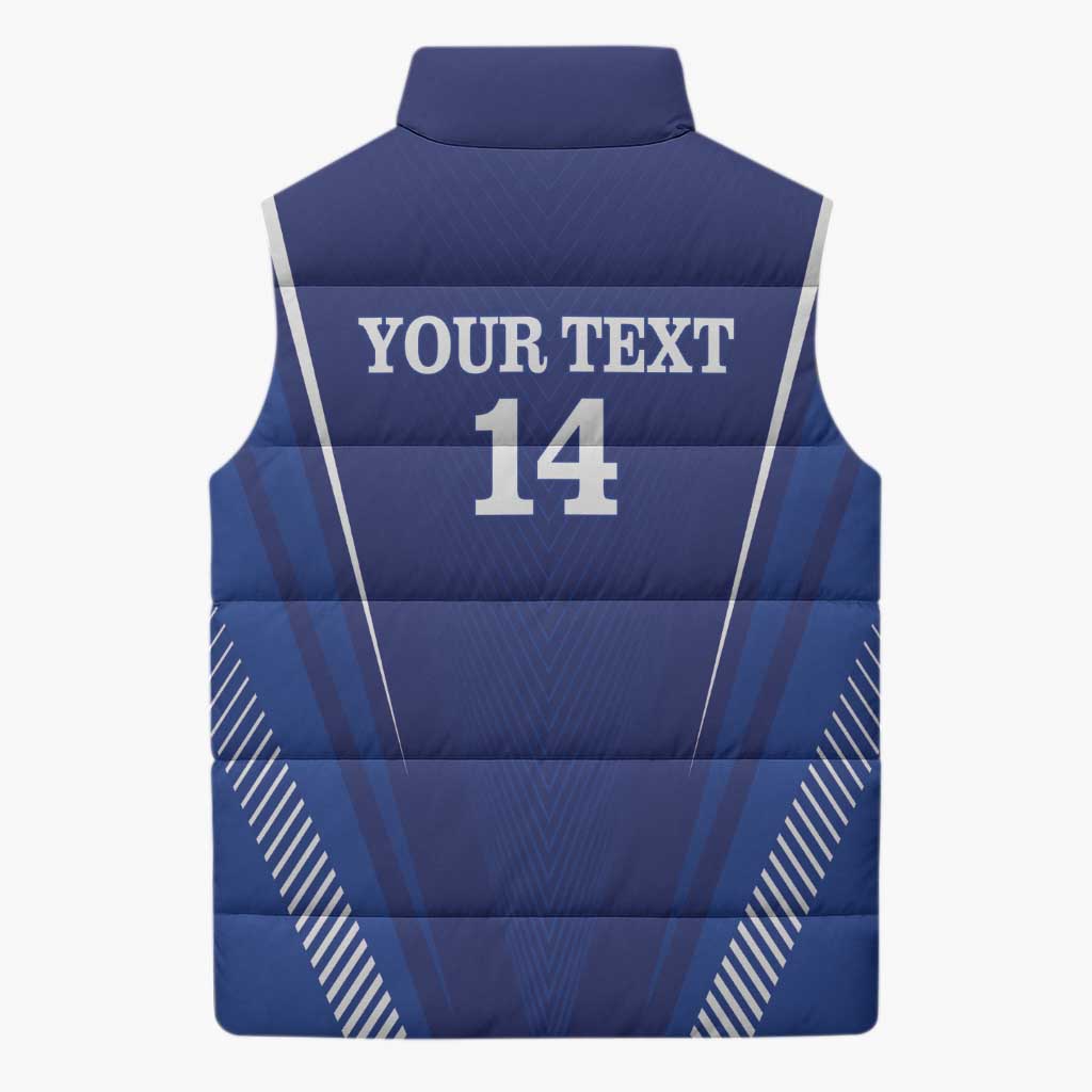 Honduras Football Custom Sleeveless Puffer Jacket Los Catrachos Map Sporty Style - Wonder Print Shop