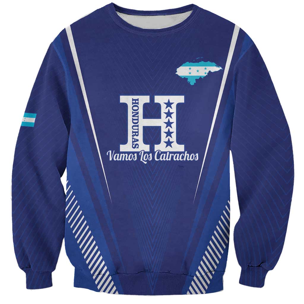 Honduras Football Custom Sweatshirt Los Catrachos Map Sporty Style - Wonder Print Shop