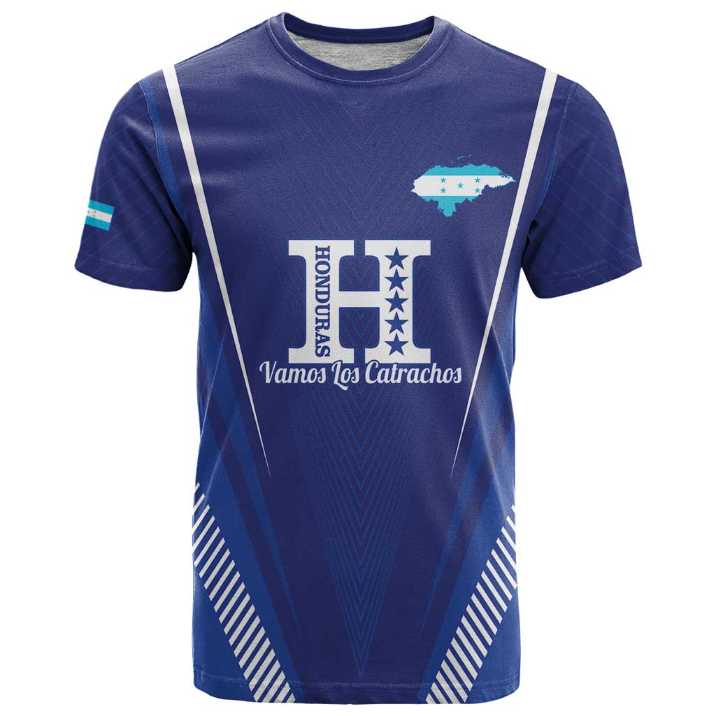 Honduras Football Custom T Shirt Los Catrachos Map Sporty Style - Wonder Print Shop