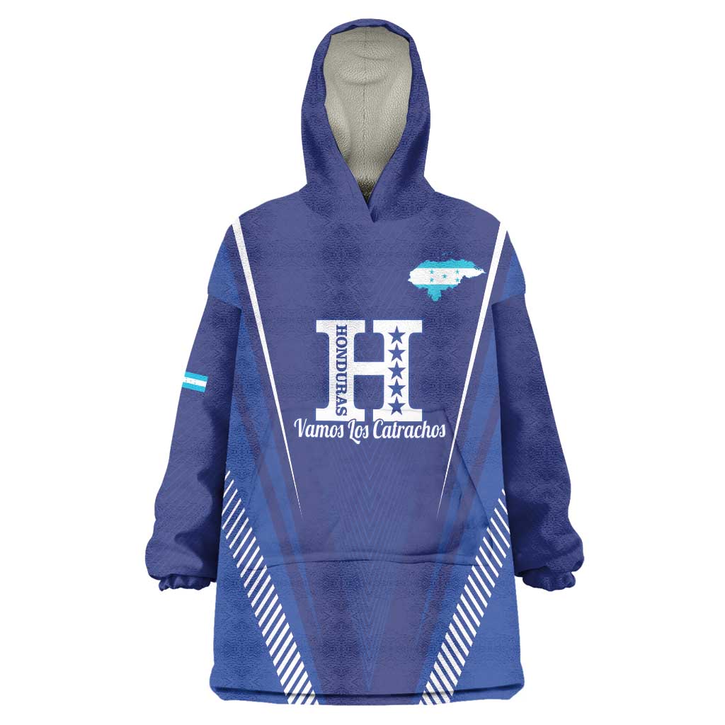 Honduras Football Custom Wearable Blanket Hoodie Los Catrachos Map Sporty Style - Wonder Print Shop