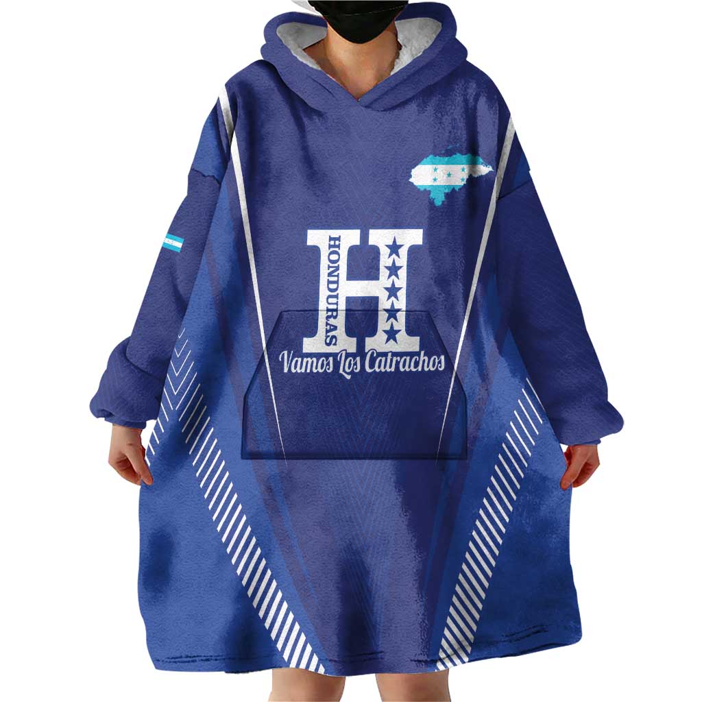 Honduras Football Custom Wearable Blanket Hoodie Los Catrachos Map Sporty Style - Wonder Print Shop