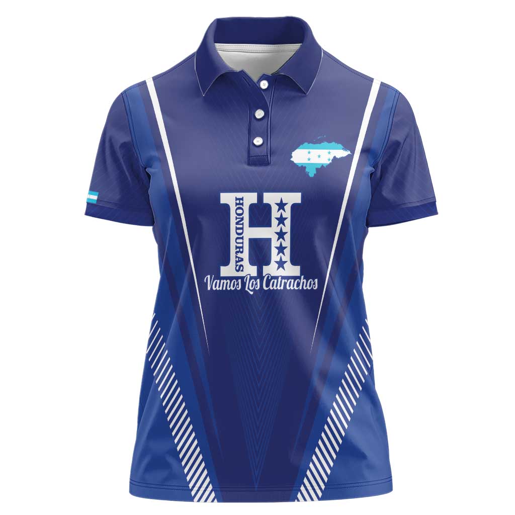 Honduras Football Custom Women Polo Shirt Los Catrachos Map Sporty Style - Wonder Print Shop