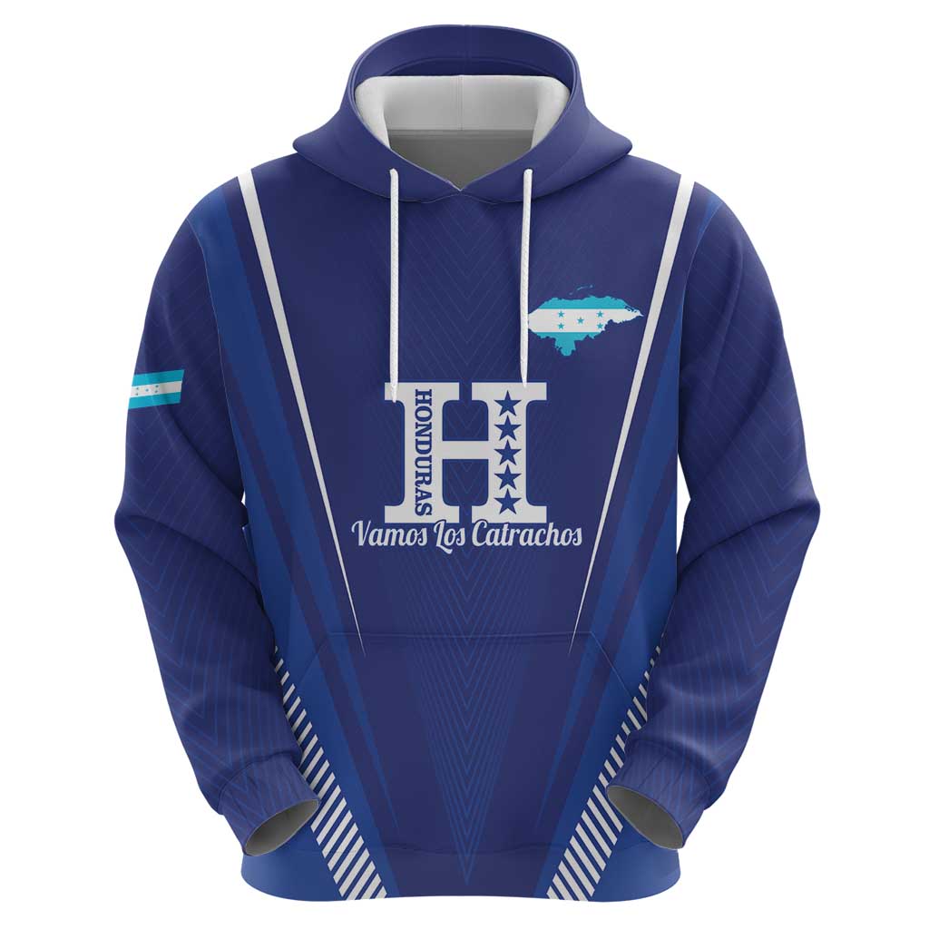 Honduras Football Custom Zip Hoodie Los Catrachos Map Sporty Style - Wonder Print Shop