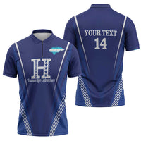 Honduras Football Custom Zipper Polo Shirt Los Catrachos Map Sporty Style - Wonder Print Shop
