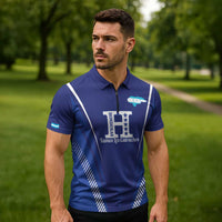 Honduras Football Custom Zipper Polo Shirt Los Catrachos Map Sporty Style - Wonder Print Shop