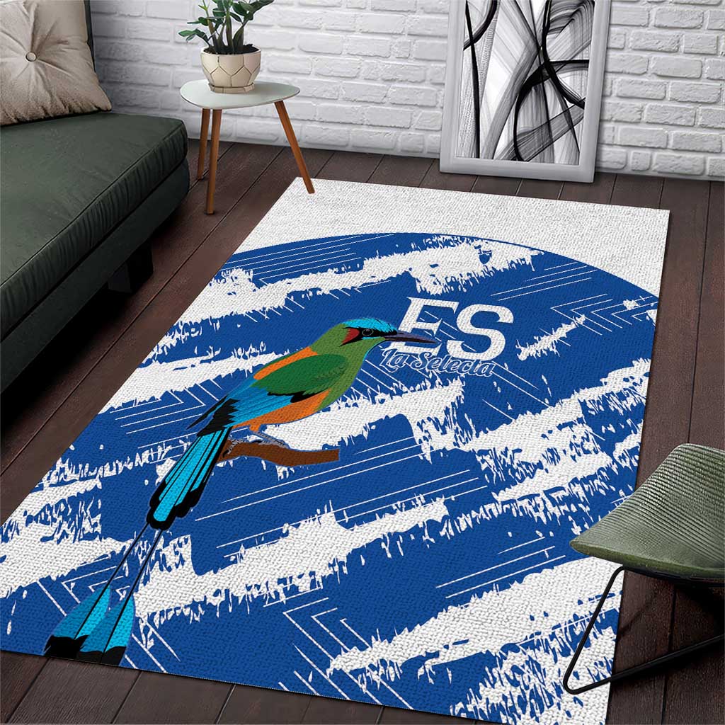 El Salvador Football Area Rug La Selecta Torogoz Grunge Style - Wonder Print Shop