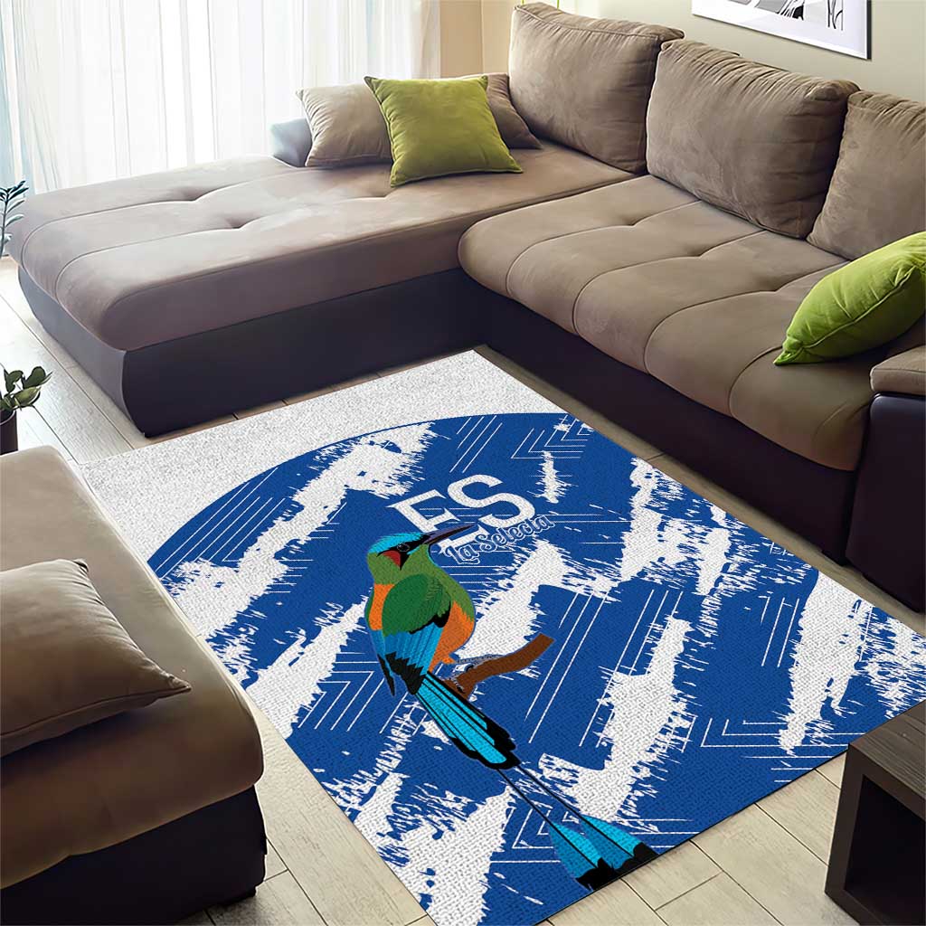 El Salvador Football Area Rug La Selecta Torogoz Grunge Style - Wonder Print Shop