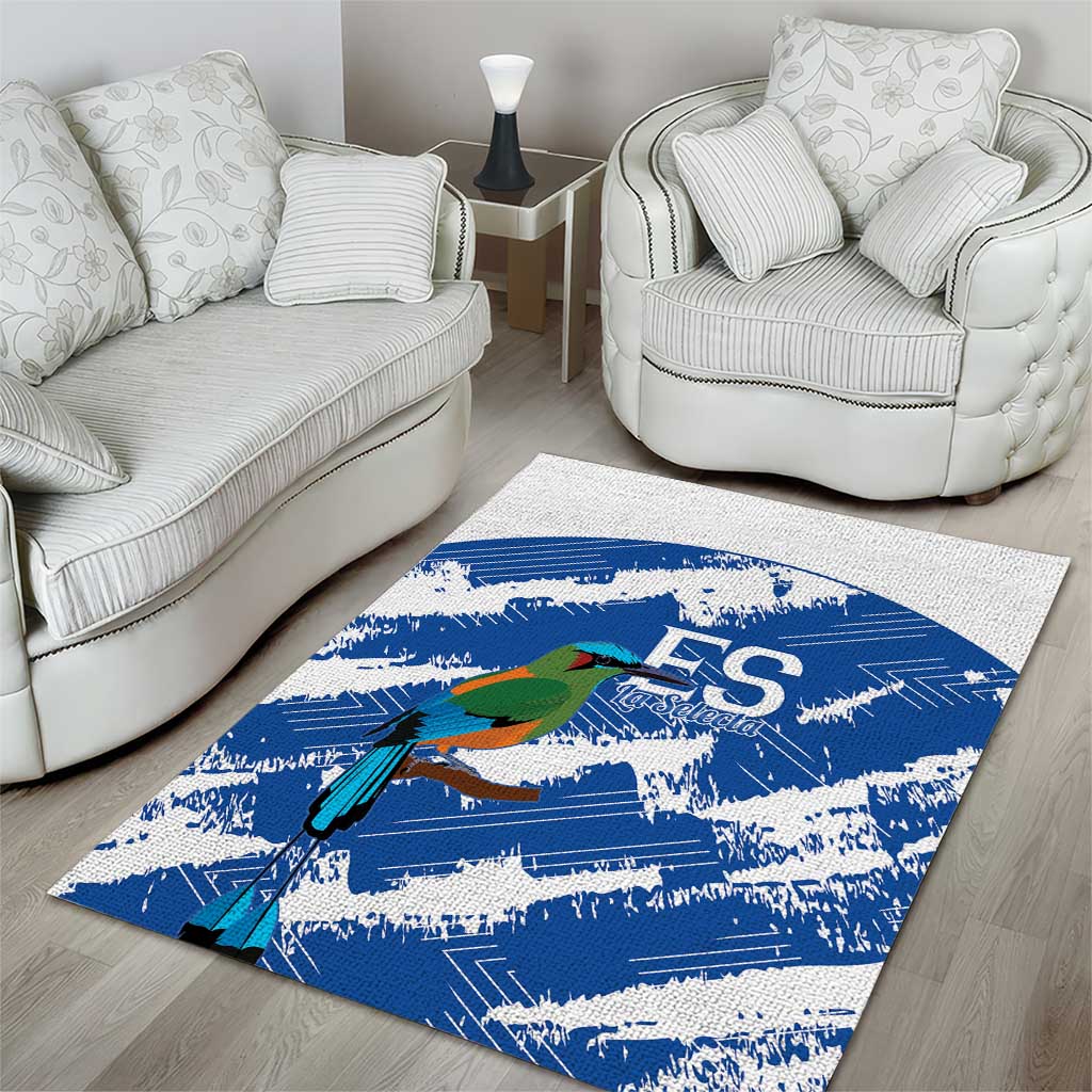 El Salvador Football Area Rug La Selecta Torogoz Grunge Style - Wonder Print Shop