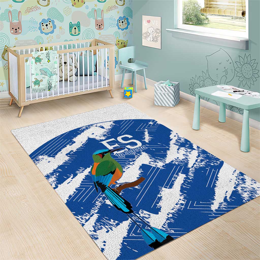 El Salvador Football Area Rug La Selecta Torogoz Grunge Style - Wonder Print Shop