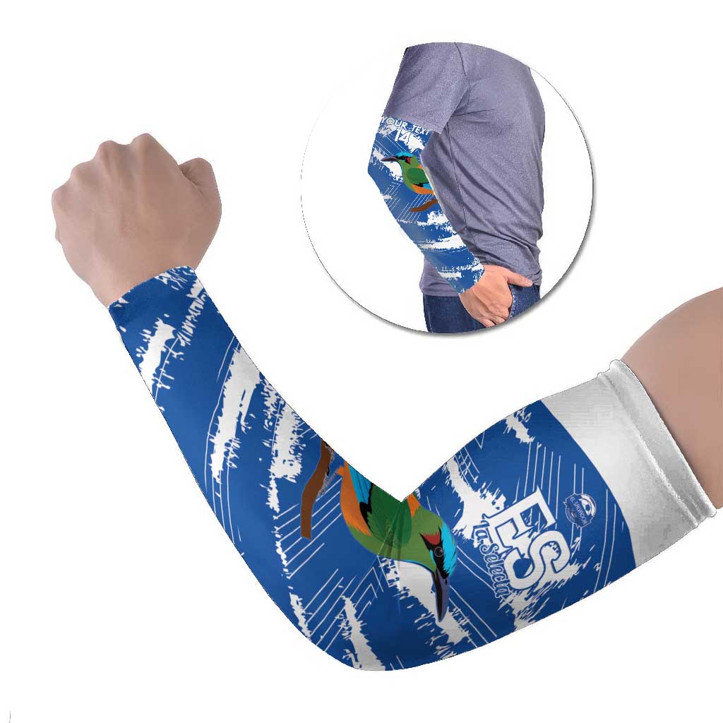 El Salvador Football Custom Arm Sleeves La Selecta Torogoz Grunge Style - Wonder Print Shop