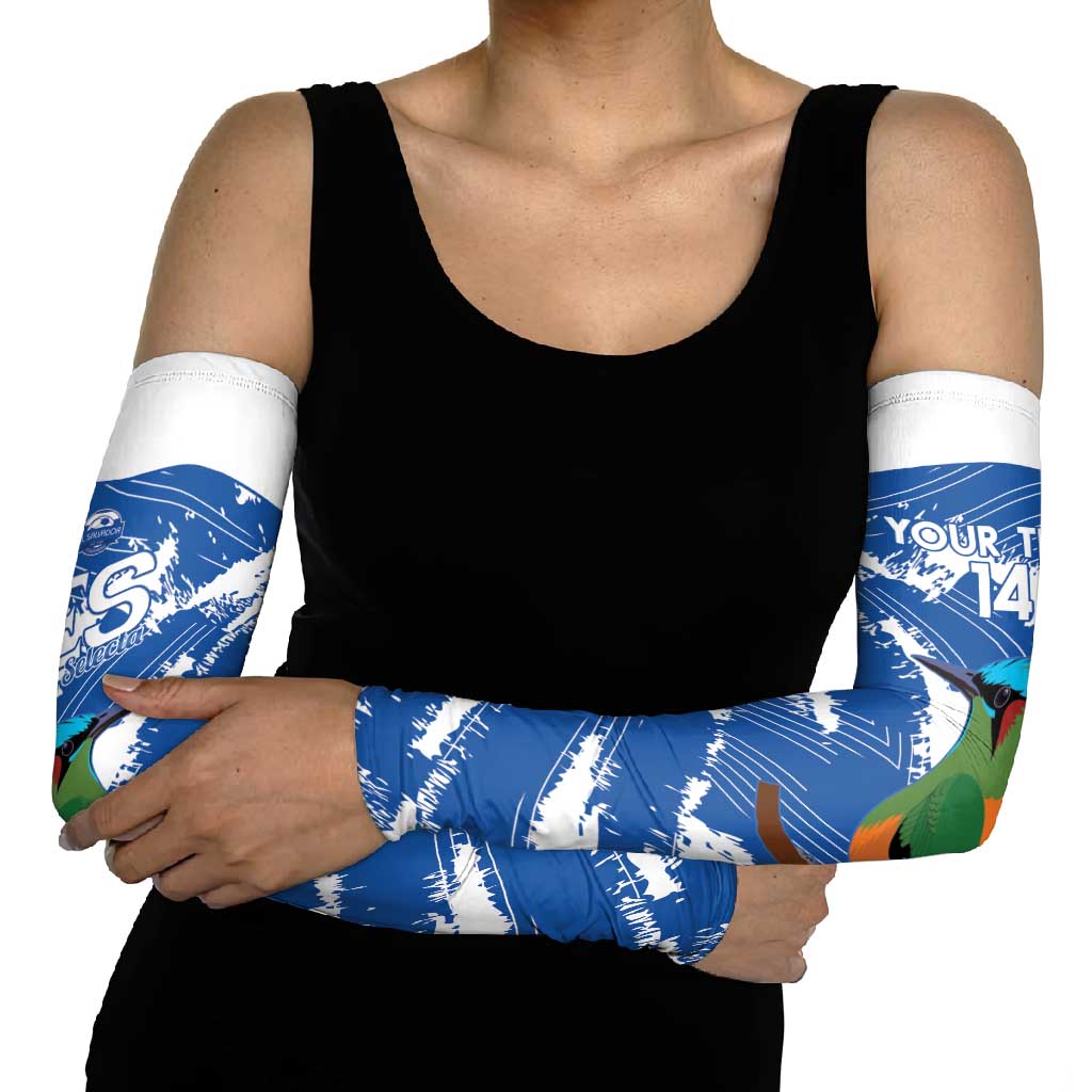 El Salvador Football Custom Arm Sleeves La Selecta Torogoz Grunge Style - Wonder Print Shop
