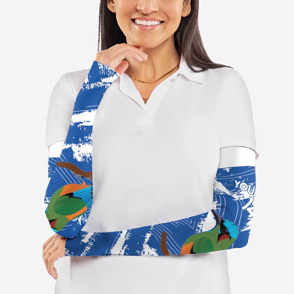 El Salvador Football Custom Arm Sleeves La Selecta Torogoz Grunge Style - Wonder Print Shop