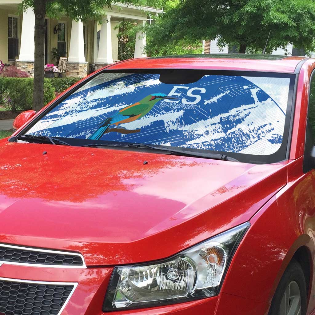 El Salvador Football Auto Sun Shade La Selecta Torogoz Grunge Style - Wonder Print Shop