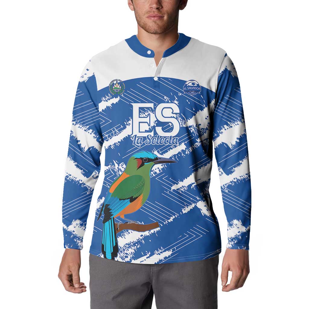 El Salvador Football Custom Button Sweatshirt La Selecta Torogoz Grunge Style - Wonder Print Shop
