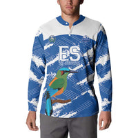 El Salvador Football Custom Button Sweatshirt La Selecta Torogoz Grunge Style - Wonder Print Shop