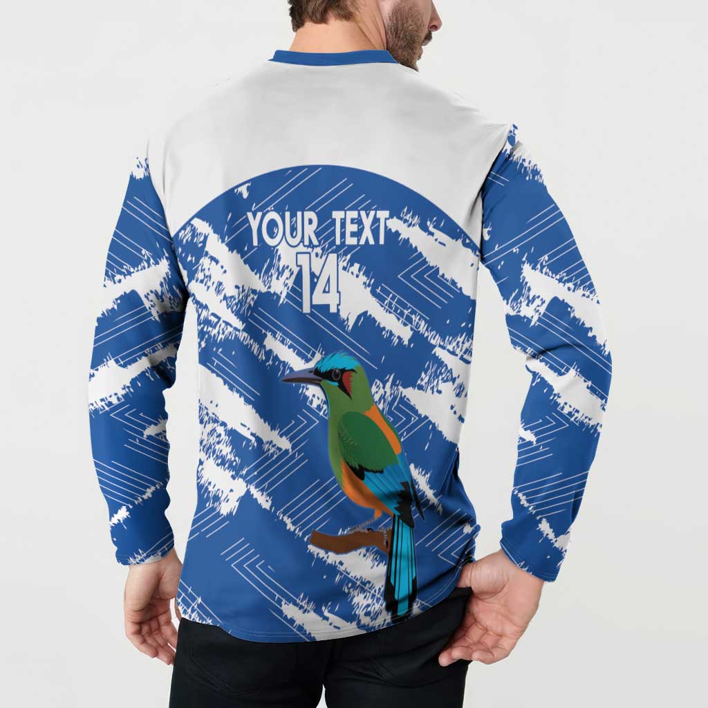 El Salvador Football Custom Button Sweatshirt La Selecta Torogoz Grunge Style - Wonder Print Shop