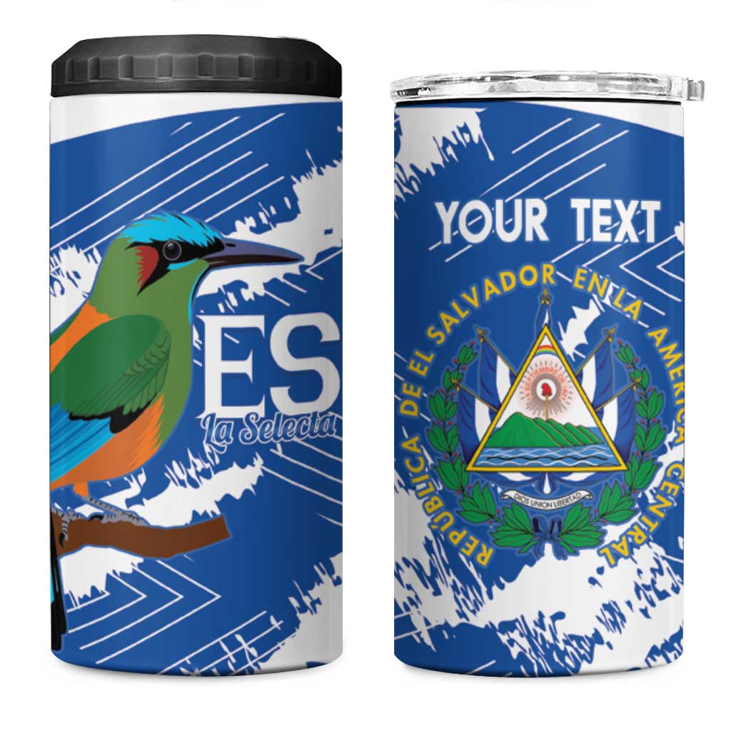 El Salvador Football Custom 4 in 1 Can Cooler Tumbler La Selecta Torogoz Grunge Style - Wonder Print Shop