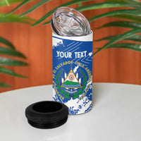 El Salvador Football Custom 4 in 1 Can Cooler Tumbler La Selecta Torogoz Grunge Style - Wonder Print Shop