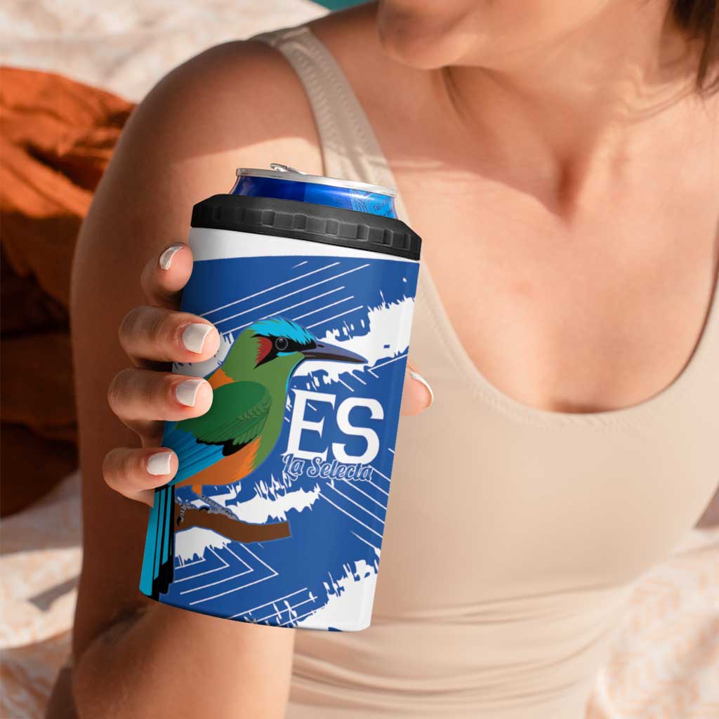 El Salvador Football Custom 4 in 1 Can Cooler Tumbler La Selecta Torogoz Grunge Style - Wonder Print Shop