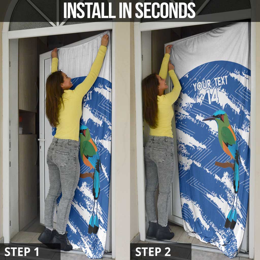 El Salvador Football Custom Door Cover La Selecta Torogoz Grunge Style - Wonder Print Shop