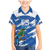 El Salvador Football Custom Family Matching Mermaid Dress and Hawaiian Shirt La Selecta Torogoz Grunge Style - Wonder Print Shop